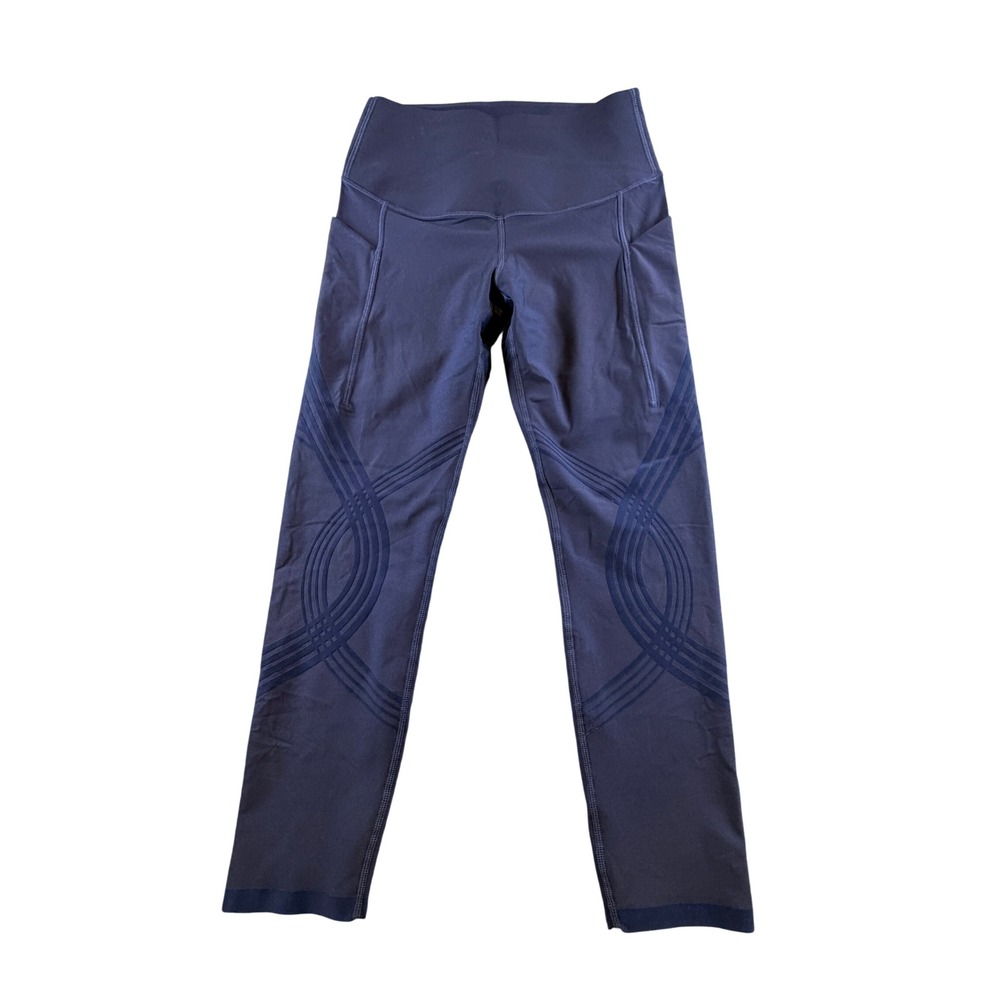 Fanka Body Sculpt Side Pocket 7/8 Leggings Navy Blue High Waist Compression L